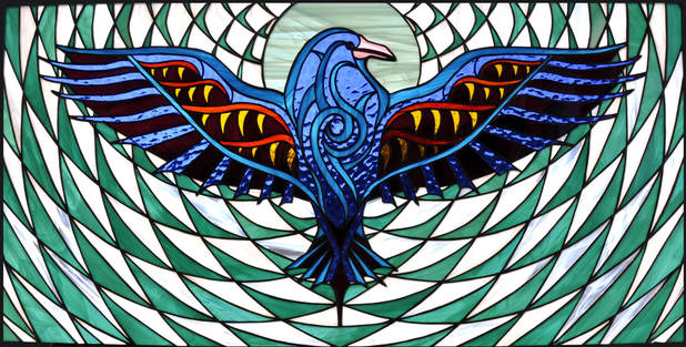 Raven ~ Stained Glass by Colleen Clifford in Humboldt County