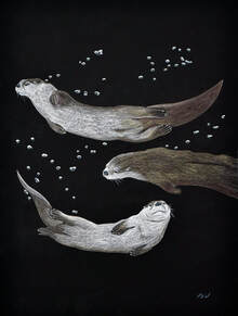 River Otters 2 by Patricia Sundgren Smith