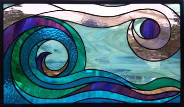 Wave Stained Glass by Colleen Clifford in Humboldt County CA