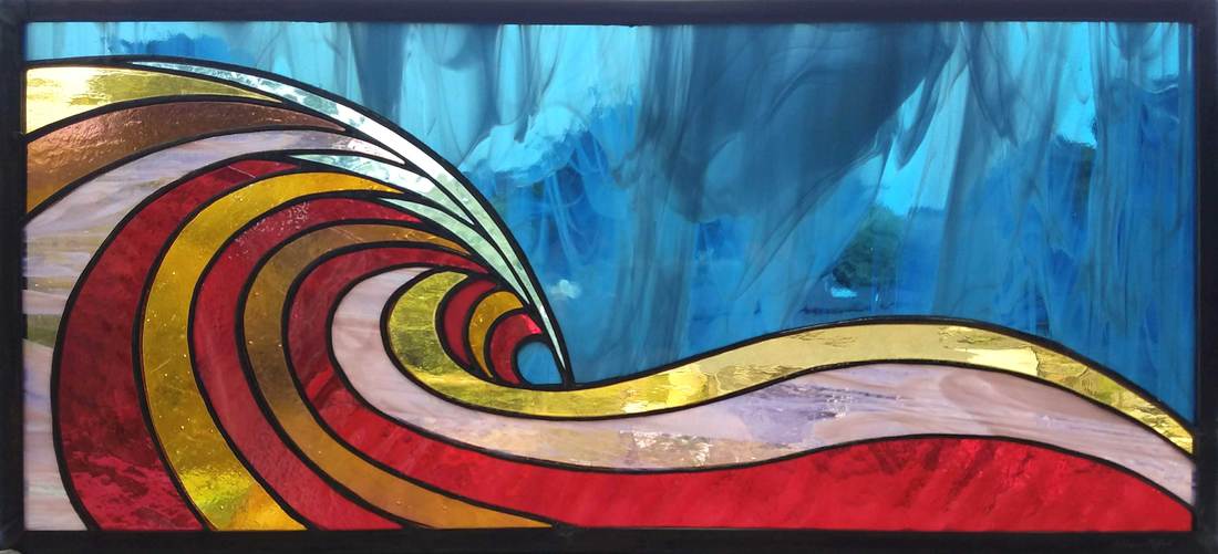 Wave Stained Glass by Colleen Clifford in Humboldt County